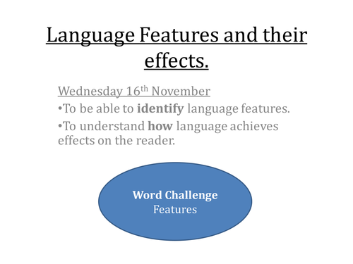 Language Features and their effects AQA new spec