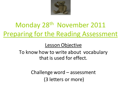 APP Prep for a Reading Assessment