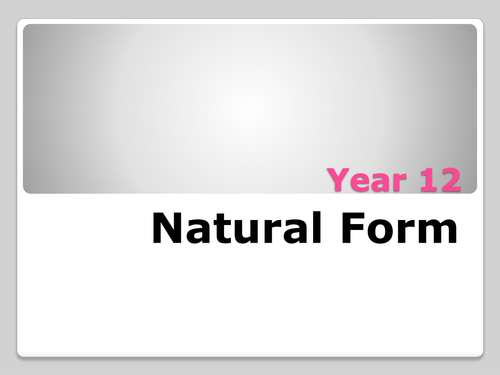 Natural forms Scheme of work- BTEC level 3 ART