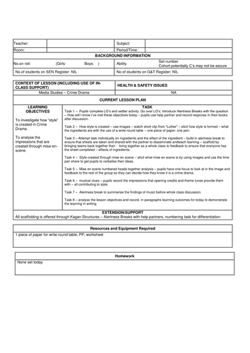 Crime Drama lesson 2 - Style