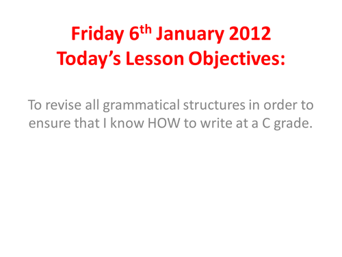 Year 11 Writing Accurately - revise the basics!