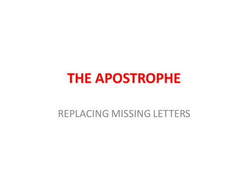 apostrophes in English