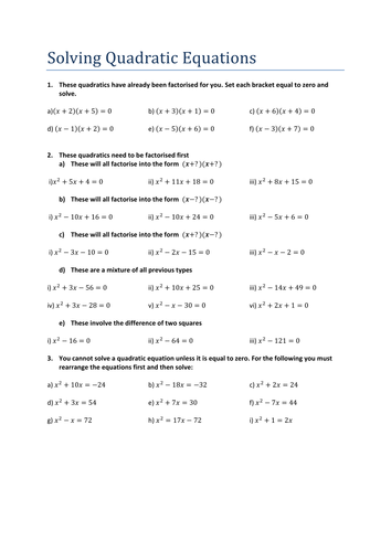 Solving Quadratic Equations For B C Grade Students By Tristanjones