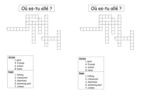 Ou es-tu allé(e) ?