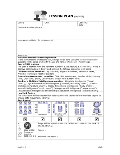 Comprehensive Lesson Plan