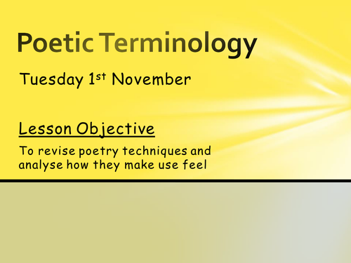 Full Lesson PP Poetic terms using Blessing