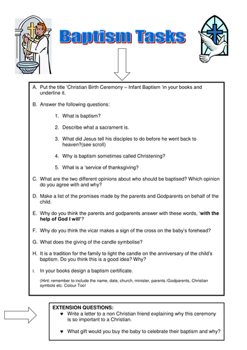 Tasks on Baptism