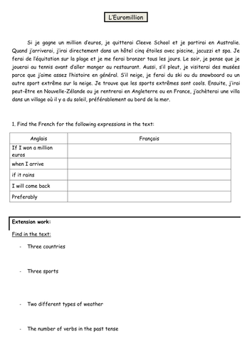 Si je strutcture followed by future simple