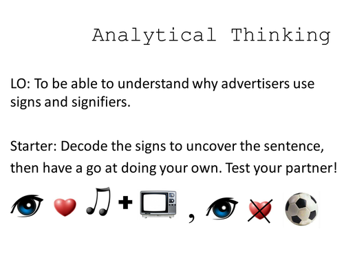 English Analysis of Texts - Analytical thinking
