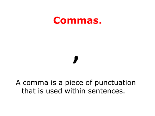 Commas - Interactive - Whiteboard starter