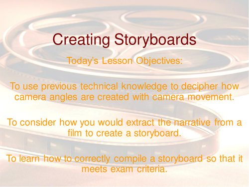 Planning a Storyboard Full lesson Media AQA spec.
