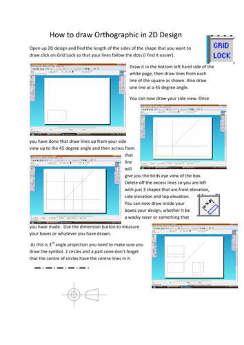 How to draw orthographic in 2D Design