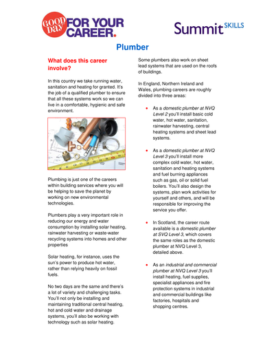 Plumber Job Profile