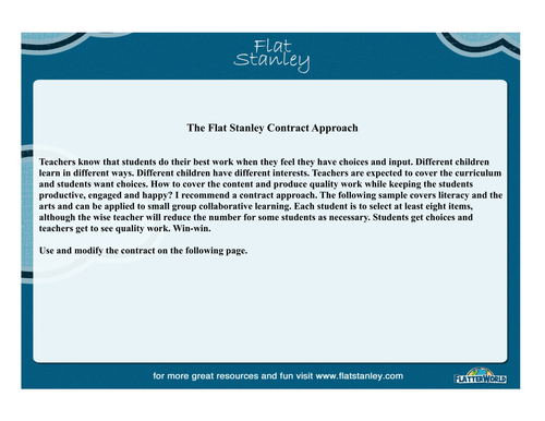 The Flat Stanley Contract approach