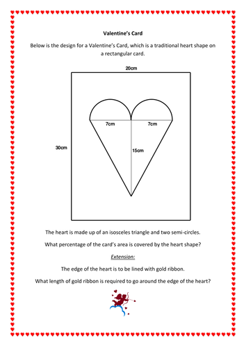 Maths: Valentine's Card - Area and Perimeter