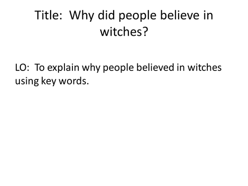 KS3 History Witches Lesson 3