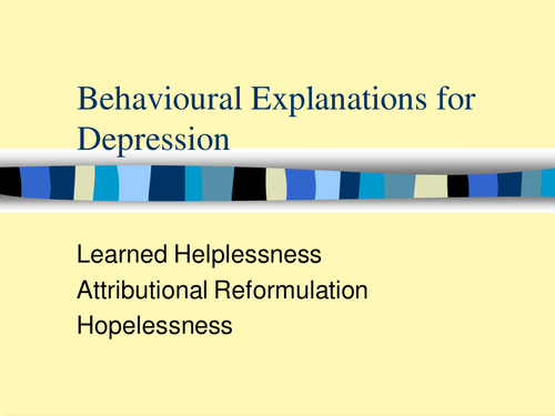 Power point on Helplessness in Depression