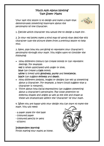 Shakespeare: Original Masks Activity.