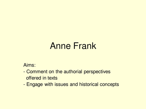 Anne Frank- looking at her diary
