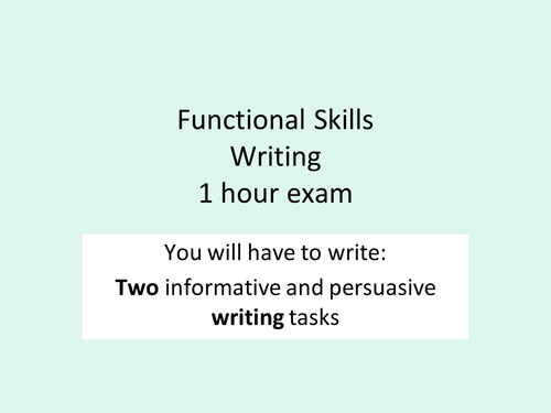 Functional skills- writing prep