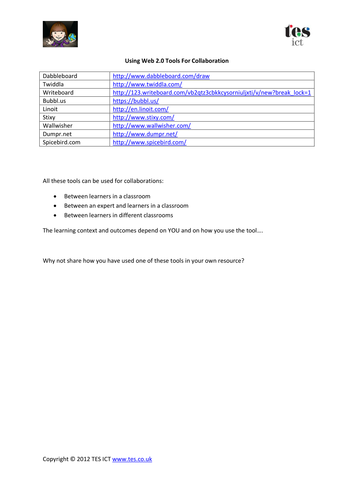 Web 2.0 tools for collaboration