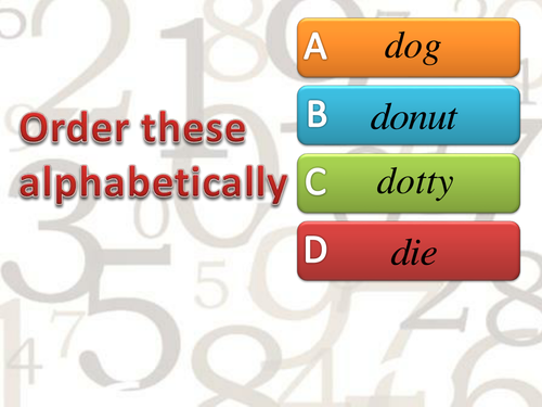 Maths: Best Buy put in order starter