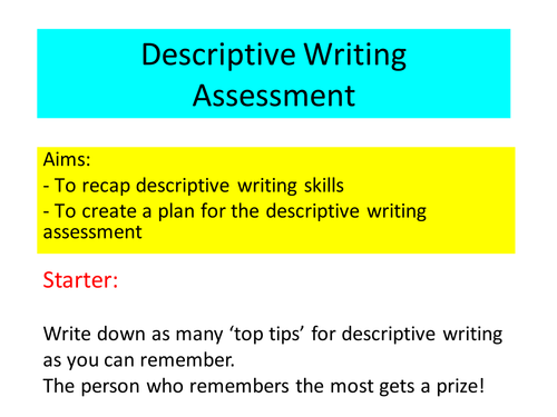 Descriptive writing- planning and visualisation
