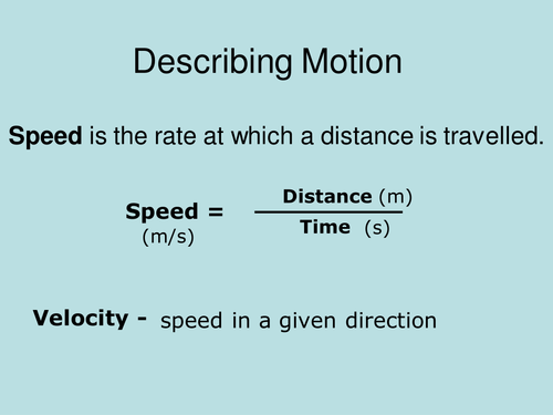 Distance-Time graphs (Desribing Motion)