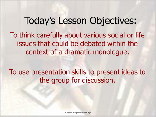 Cream Cracker Dramatic Monologues lesson 5