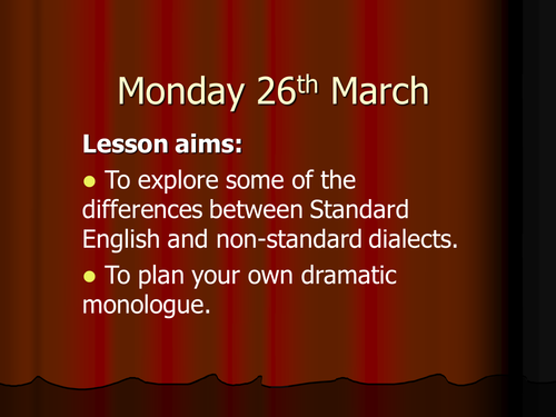 Cream Cracker Dramatic Monologues lesson 9