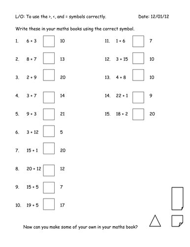 Using maths symbols >