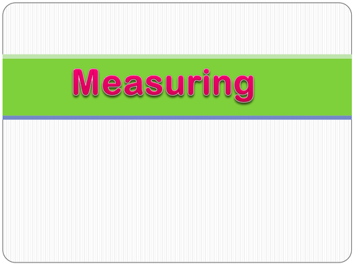 Measuring using non-standard units