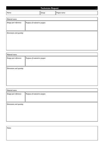 Technician Request Form