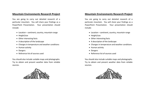 Mountain Environment Project