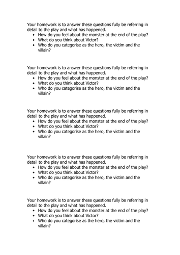 Pullman's Frankenstein - SOW - Full lesson PP 6