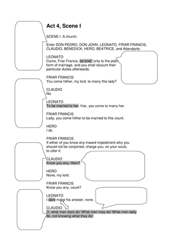 Much Ado About Nothing SOW Full lesson 16