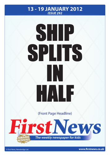 First News Headlines Poster 13th Jan 2012