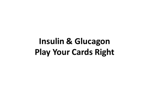 Insulin and glucagon 'play your cards right'