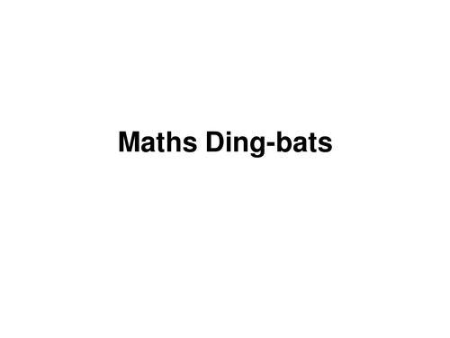 Maths Ding-bats