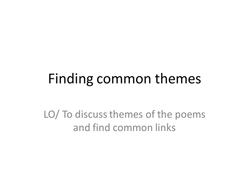 Analysing Themes on Poems - Full lesson PP