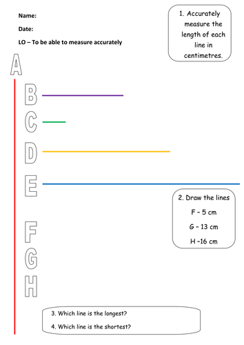 Drawing Lines In Cm And Mm Worksheet : Measuring and drawing length by emmaj teaching