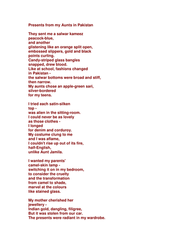 AQA New Spec Comparing Poetry Scheme lesson 1