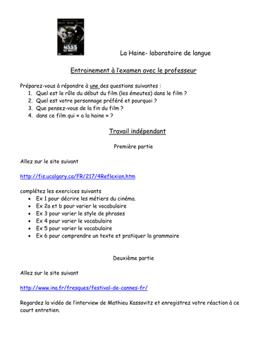 La Haine- ICT/ Language Laboratory