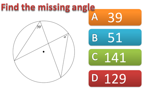 KS4 Maths Circle Theorems starter activity ppt