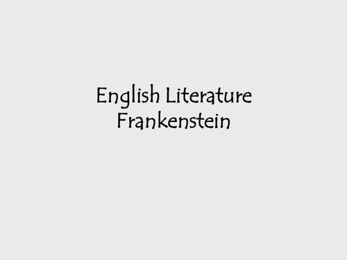 Frankenstein- pre-reading tasks