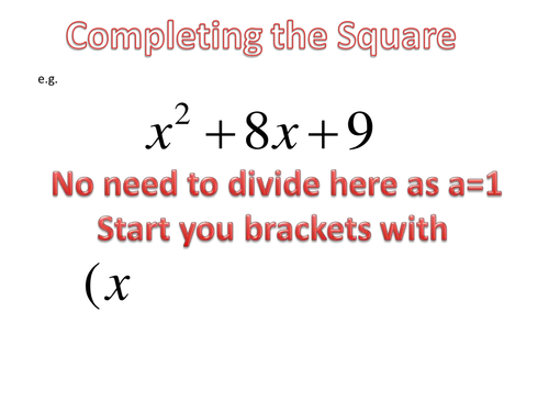 Completing the square presentation