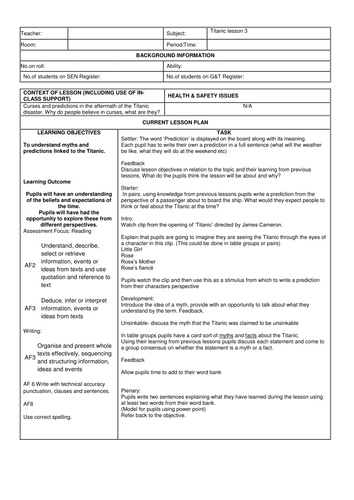 Titanic SOW for Level 2/3 pupils(in KS3) lesson 3