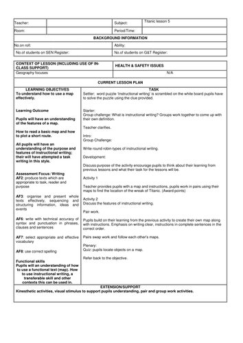 Titanic SOW for Level 2/3 pupils(in KS3) lesson 5