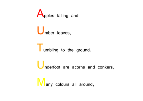 Autumn acrostic poem