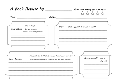 book review template secondary